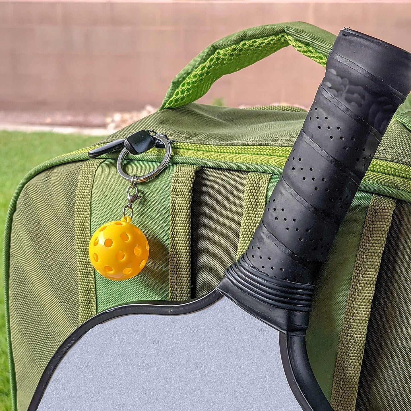 Brighten Up Your Day with Our Mini Yellow Pickleball Keychain - Perfect for Your Bag or Keys!