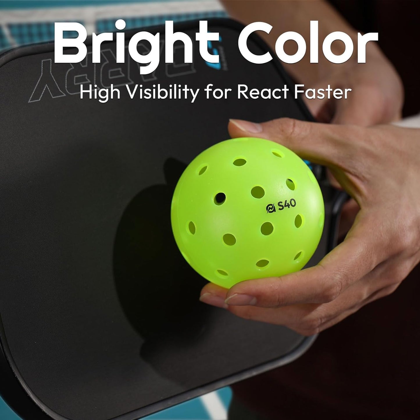 A11N S40 Outdoor Pickleball Balls- USA Pickleball Approved for Tournament Play, 3/6/12/50-Pack, Neon Green/Fuchsia/Tangerine