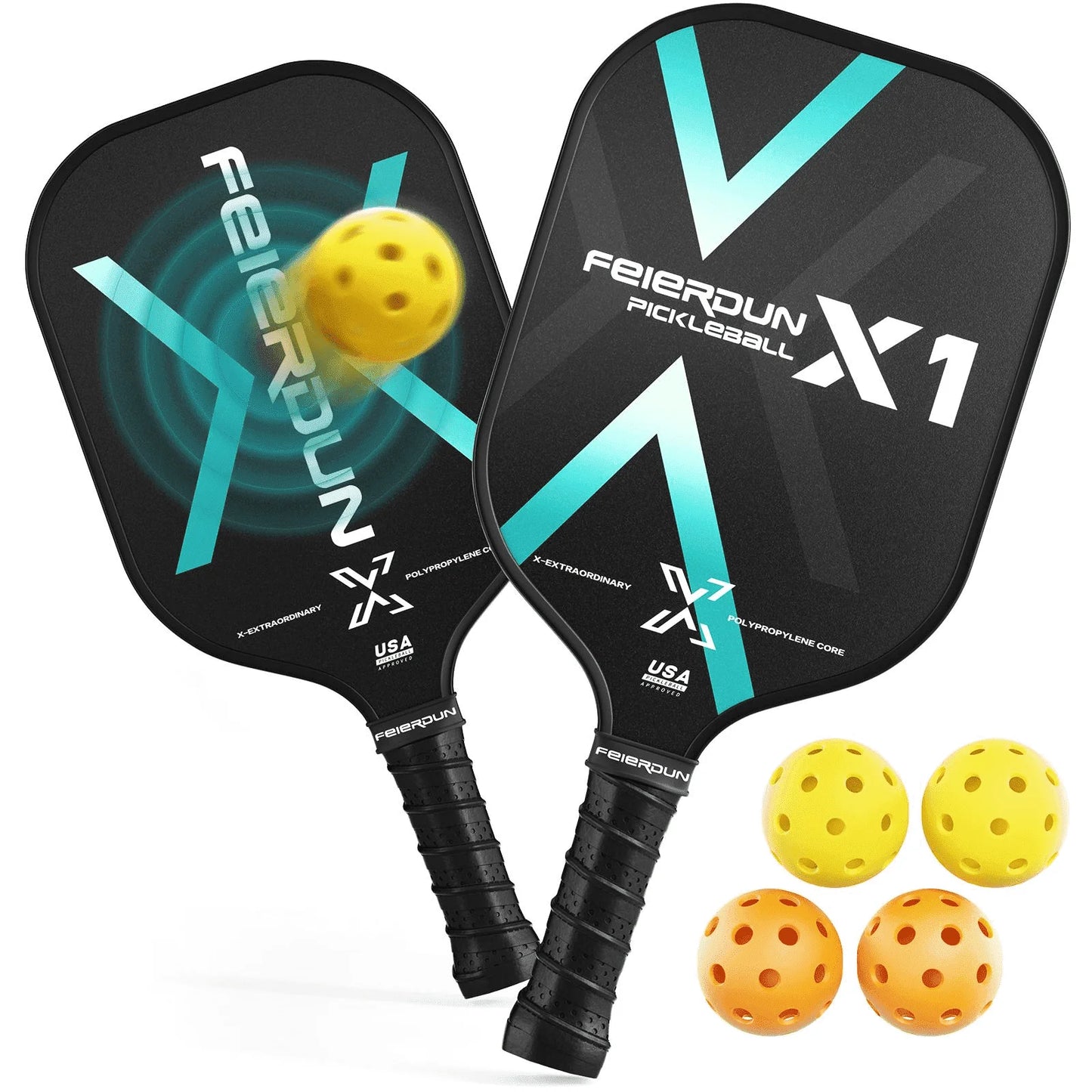 2024 Upgraded Pickleball Paddles, Graphite Fiber Polypropylene Honeycomb Core , Pickle Ball Set with 2 Pickle Ball Rackets, 4 Balls and Backpack