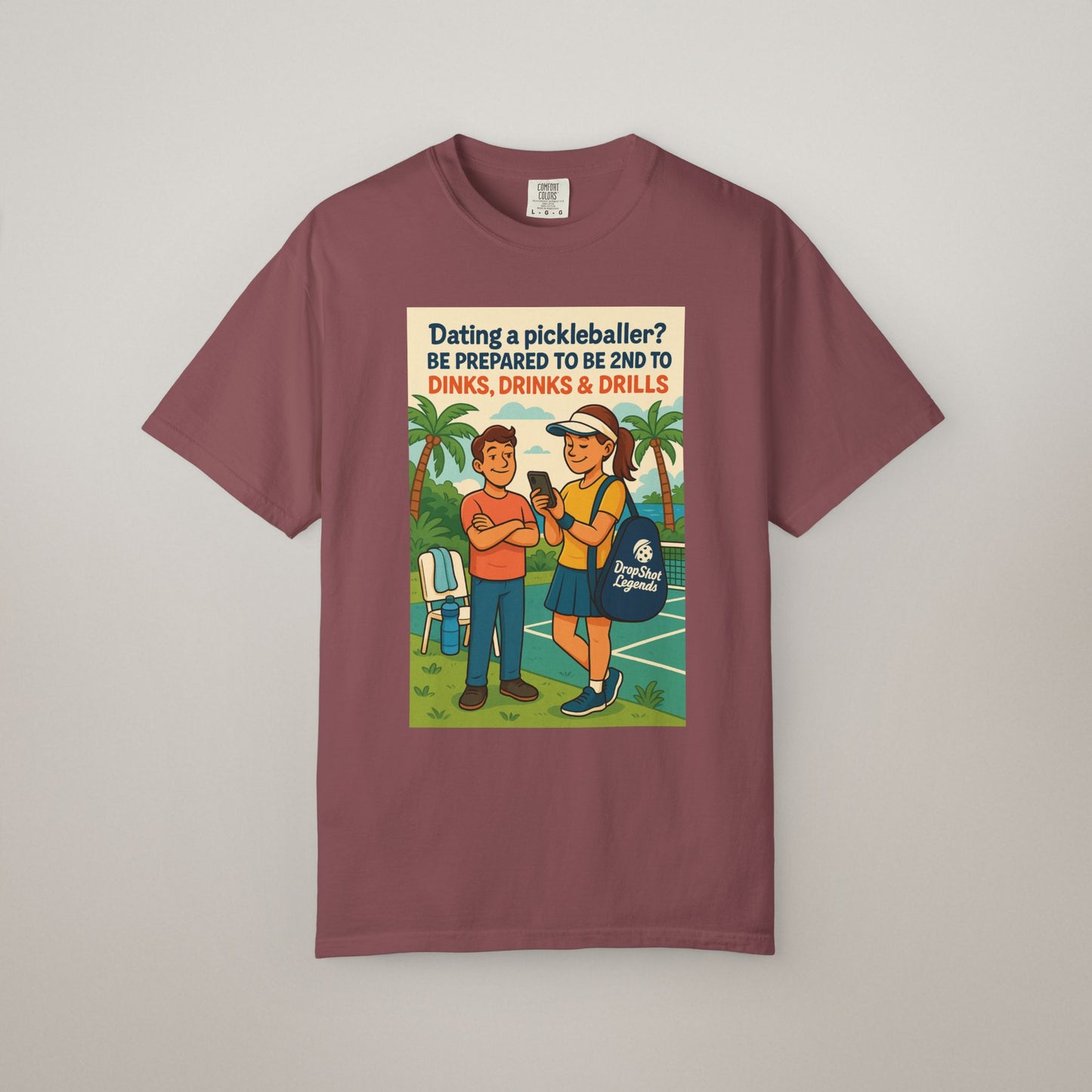 Pickleballer Unisex T-shirt: Dinks, Drinks, Drills Funny Tee for Players and Fans