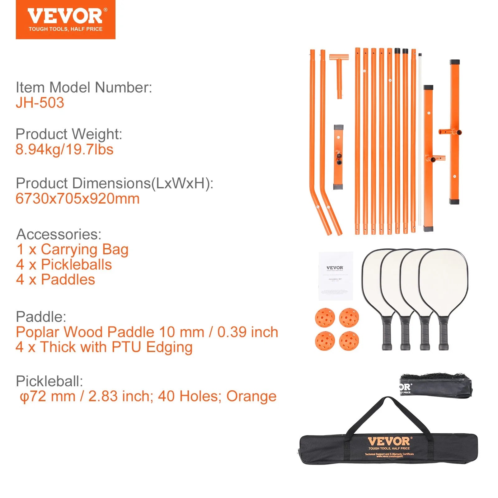 Regulation Size Portable Pickleball Net System – 22ft USAPA Standard Net with Sturdy Metal Frame, Center Support & Carry Bag | Easy Setup for Indoor & Outdoor Play