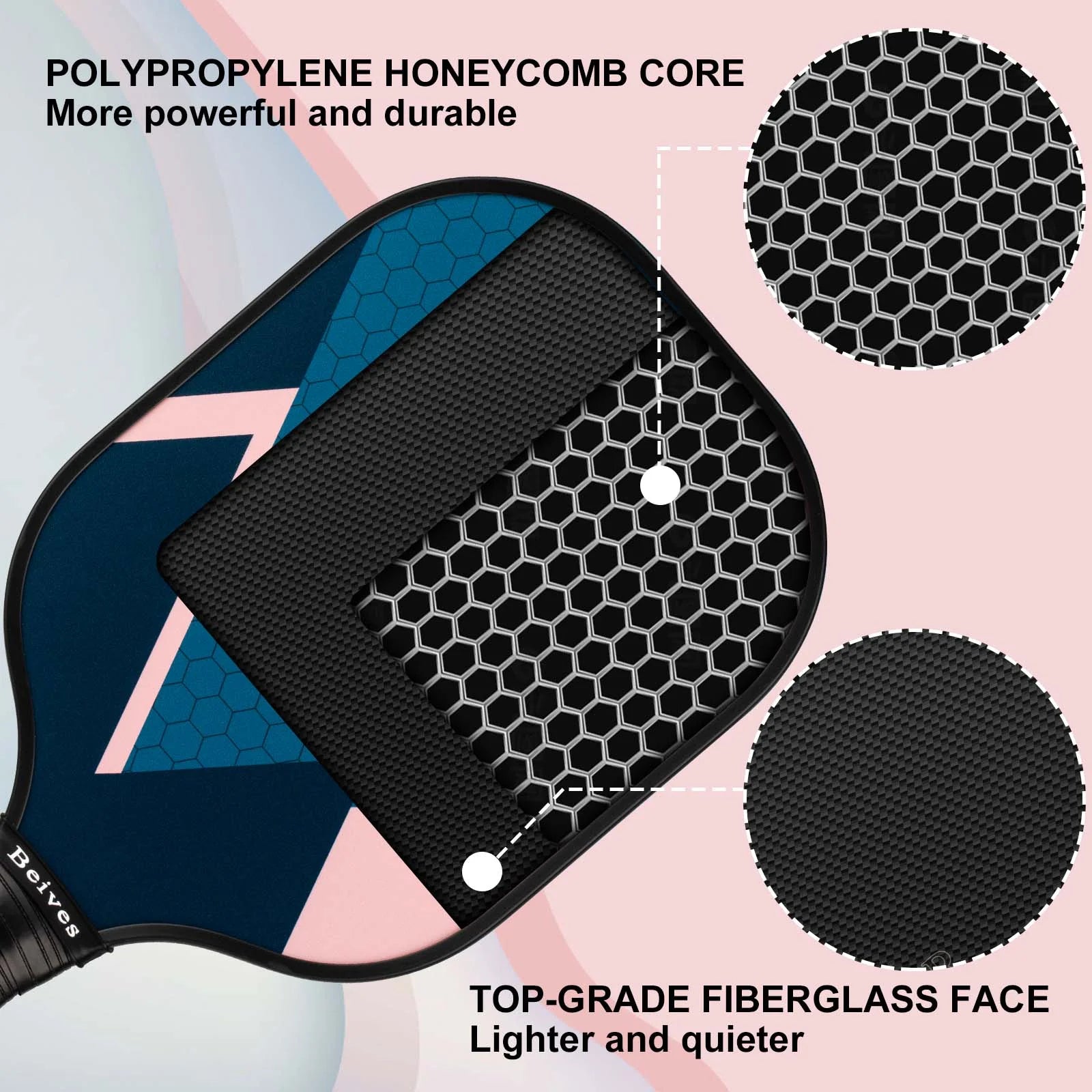 Pickleball Paddle Set – Lightweight Fiberglass Rackets for All Skill Levels | Includes 4 Paddles, 4 Balls & Carrying Bag