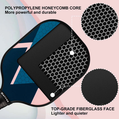 Pickleball Paddle Set – Lightweight Fiberglass Rackets for All Skill Levels | Includes 4 Paddles, 4 Balls & Carrying Bag