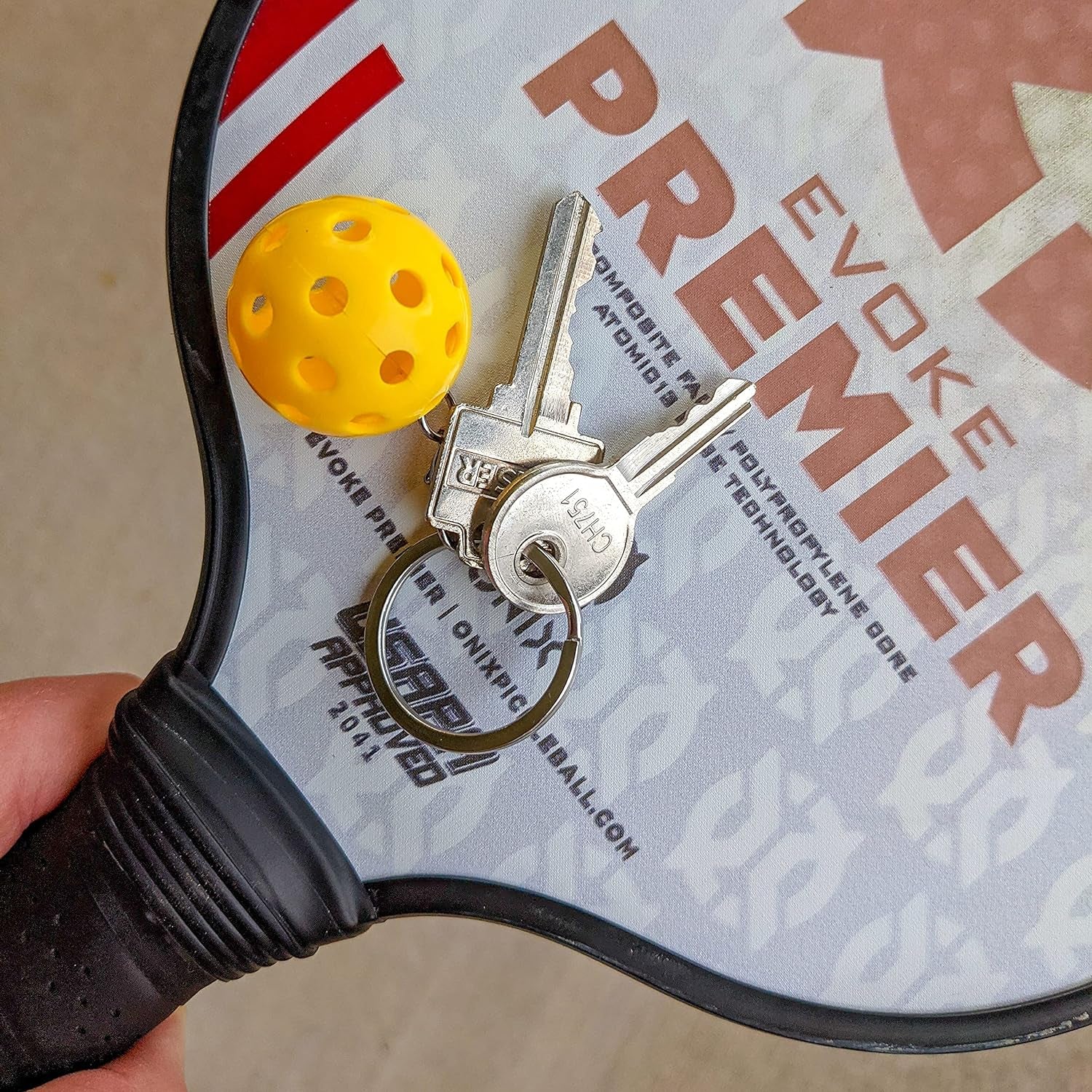 Brighten Up Your Day with Our Mini Yellow Pickleball Keychain - Perfect for Your Bag or Keys!
