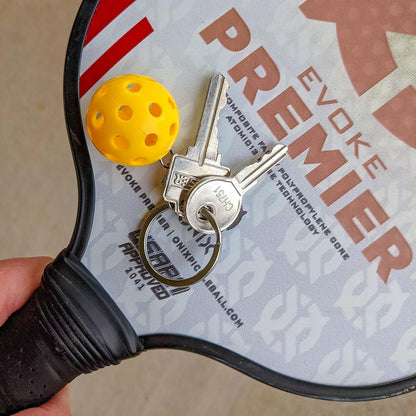 Brighten Up Your Day with Our Mini Yellow Pickleball Keychain - Perfect for Your Bag or Keys!