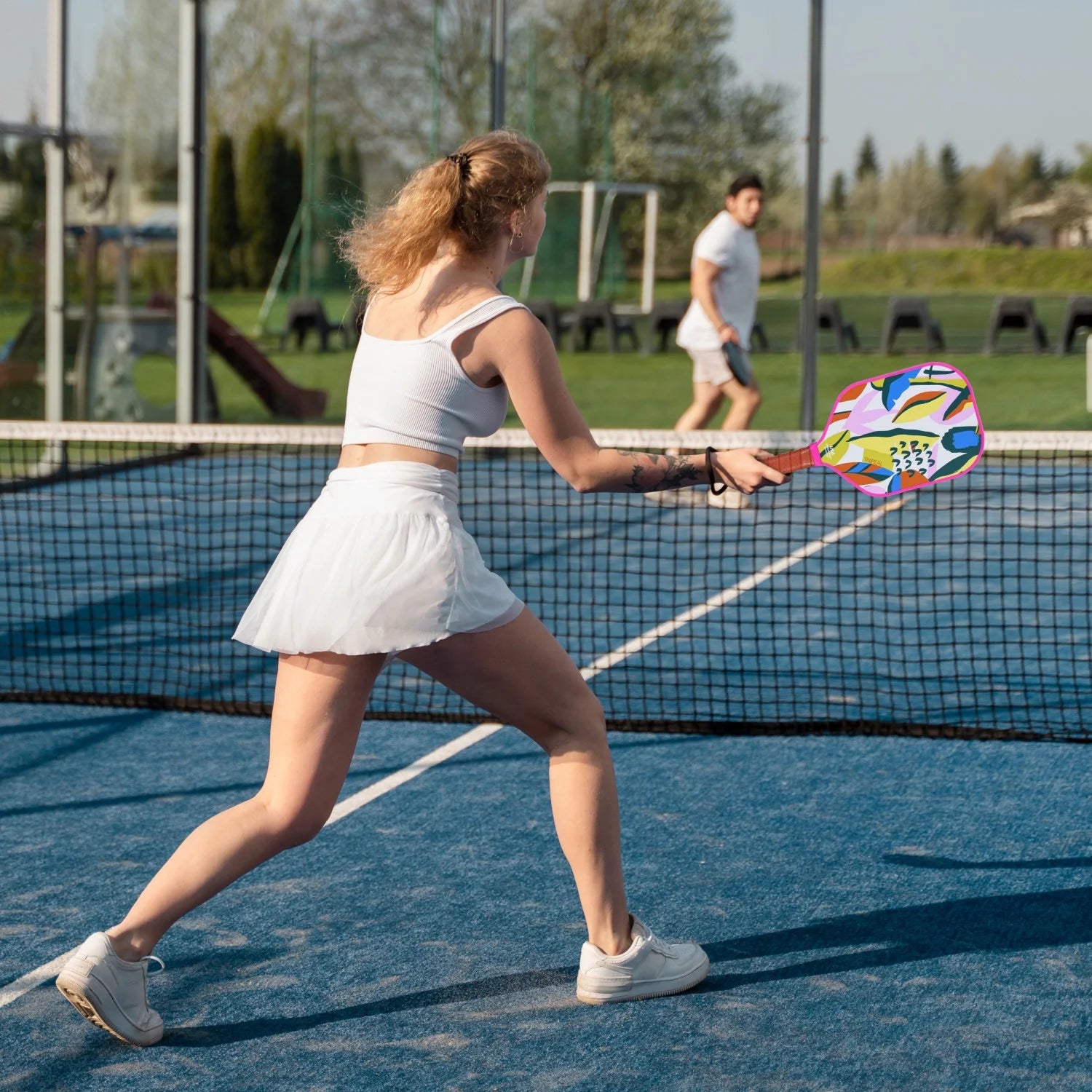 USAPA-Approved Pickleball Paddle – Lightweight Fiberglass Composite with Comfort Grip | Tropical Design for All Skill Levels