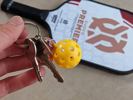 Brighten Up Your Day with Our Mini Yellow Pickleball Keychain - Perfect for Your Bag or Keys!
