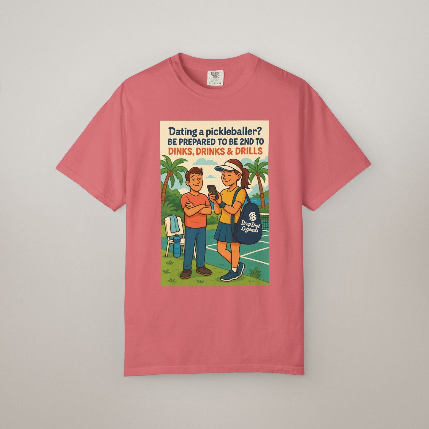 Pickleballer Unisex T-shirt: Dinks, Drinks, Drills Funny Tee for Players and Fans