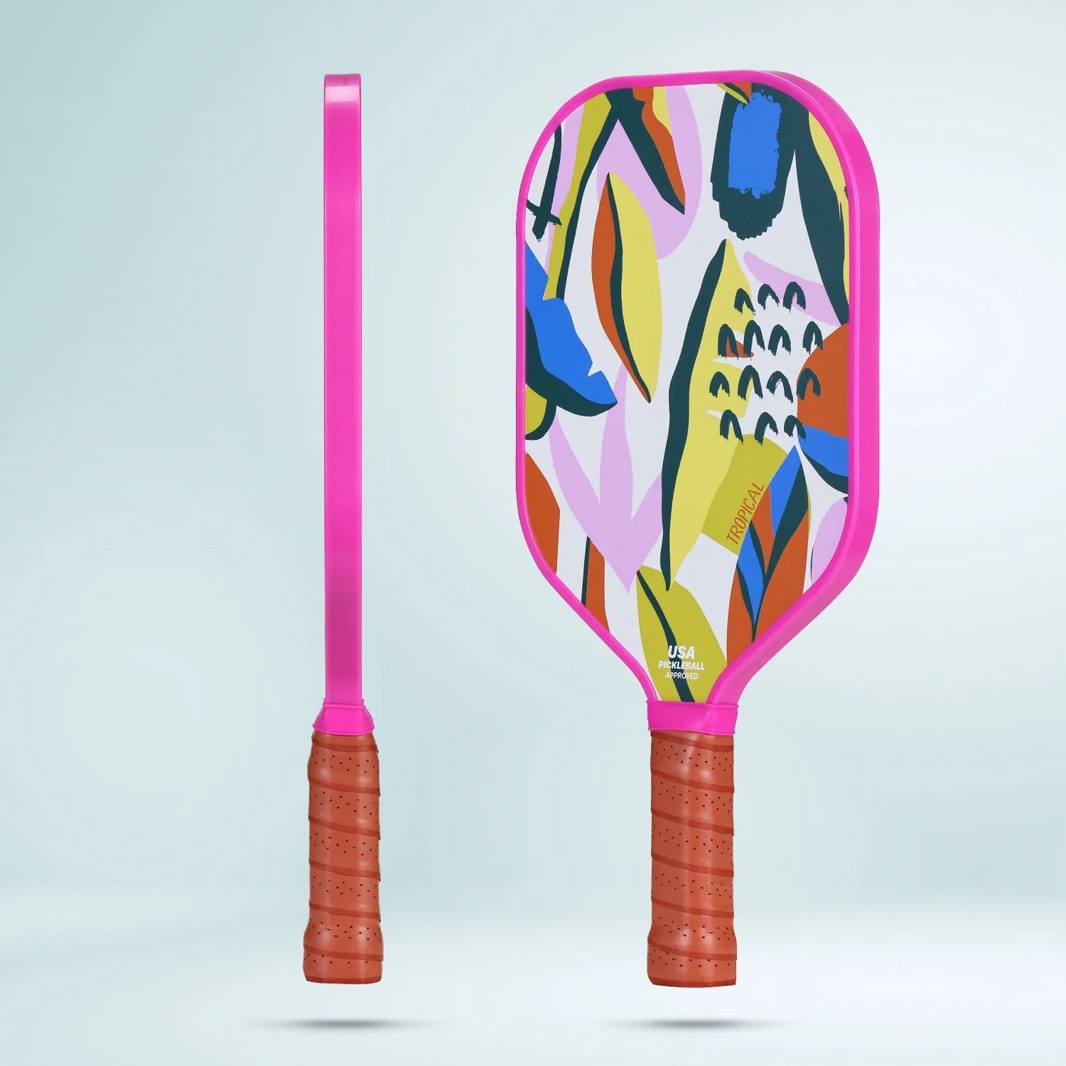 USAPA-Approved Pickleball Paddle – Lightweight Fiberglass Composite with Comfort Grip | Tropical Design for All Skill Levels
