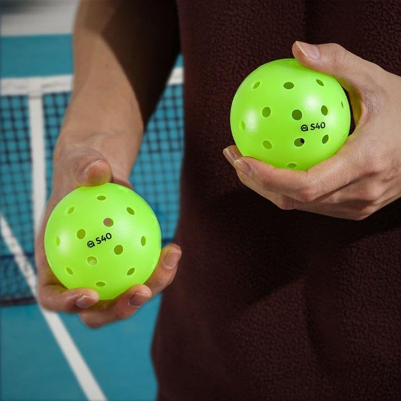 A11N S40 Outdoor Pickleball Balls- USA Pickleball Approved for Tournament Play, 3/6/12/50-Pack, Neon Green/Fuchsia/Tangerine