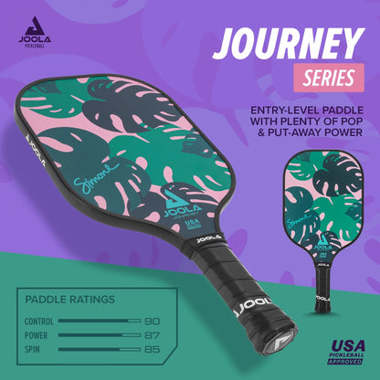 JOOLA Journey Pickleball Paddle – Lightweight Fiberglass Pickleball Racket with Polymer Honeycomb Core | Control & Power Paddle for Beginners and Intermediate Players | Green | Ben Johns Series