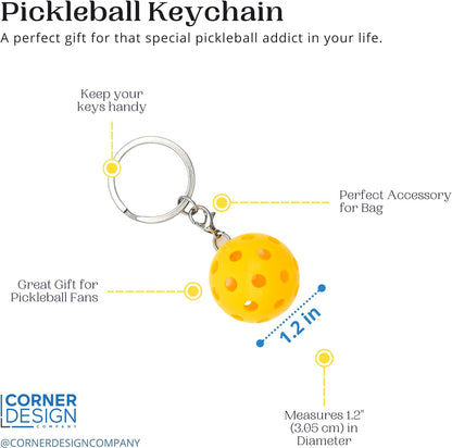 Brighten Up Your Day with Our Mini Yellow Pickleball Keychain - Perfect for Your Bag or Keys!