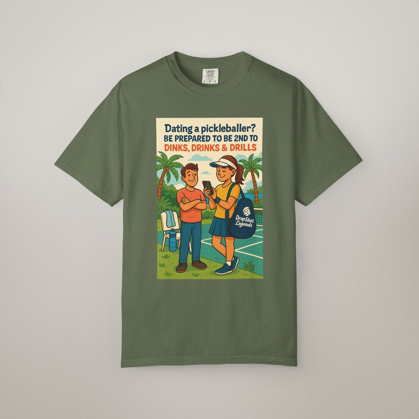 Pickleballer Unisex T-shirt: Dinks, Drinks, Drills Funny Tee for Players and Fans