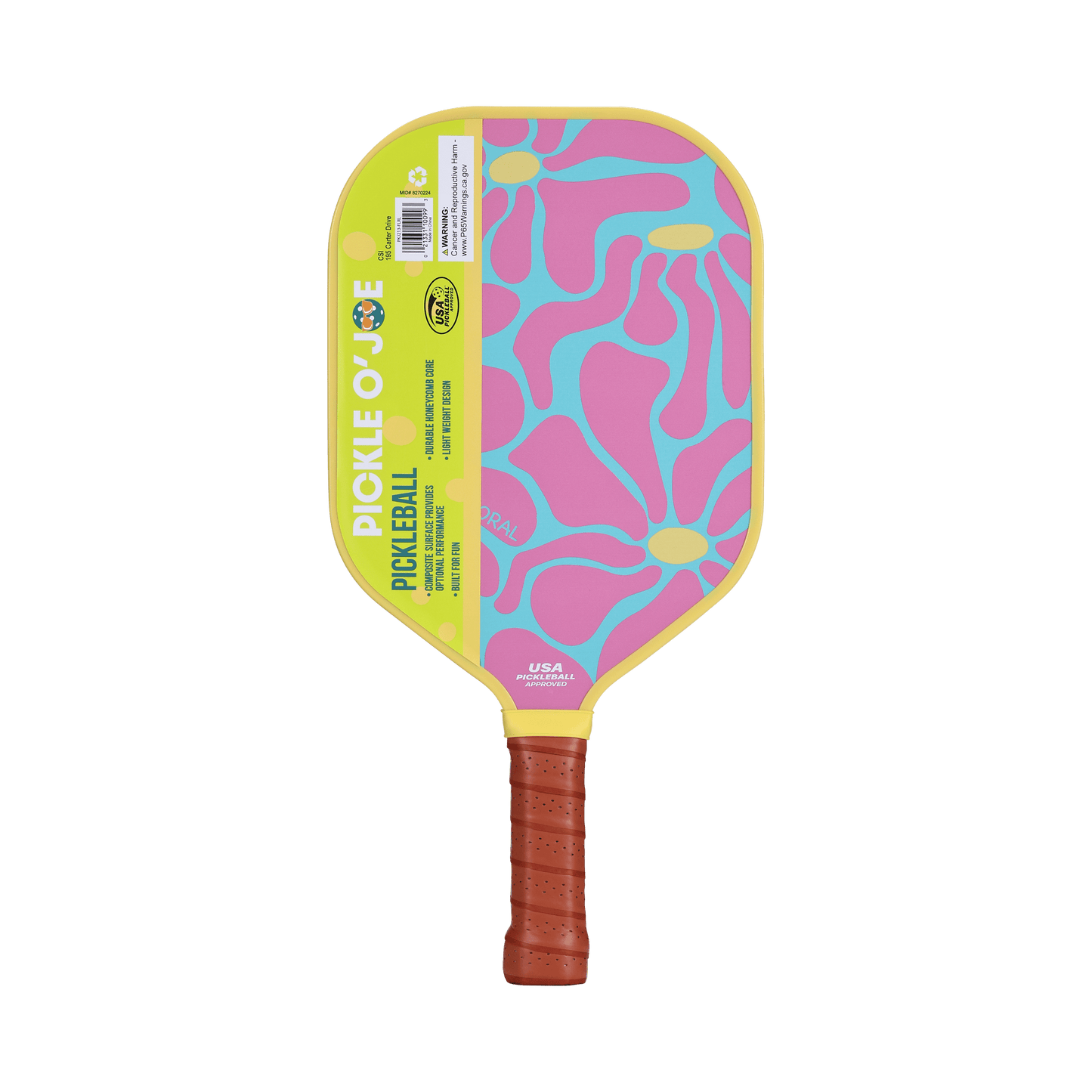 USAPA-Approved Pickleball Paddle – Lightweight Fiberglass Composite with Comfort Grip | Tropical Design for All Skill Levels