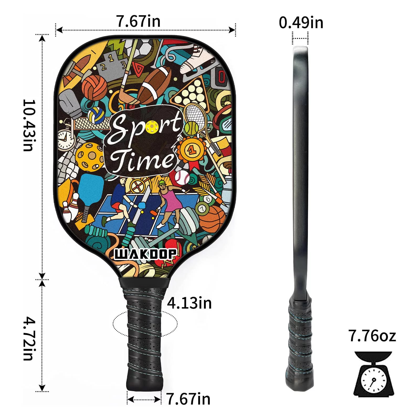 USAPA Approved Pickleball Paddle – Lightweight Graphite Carbon Fiber Paddle with Honeycomb Core, Ergonomic Grip & Neoprene Cover | Power & Control for All Skill Levels