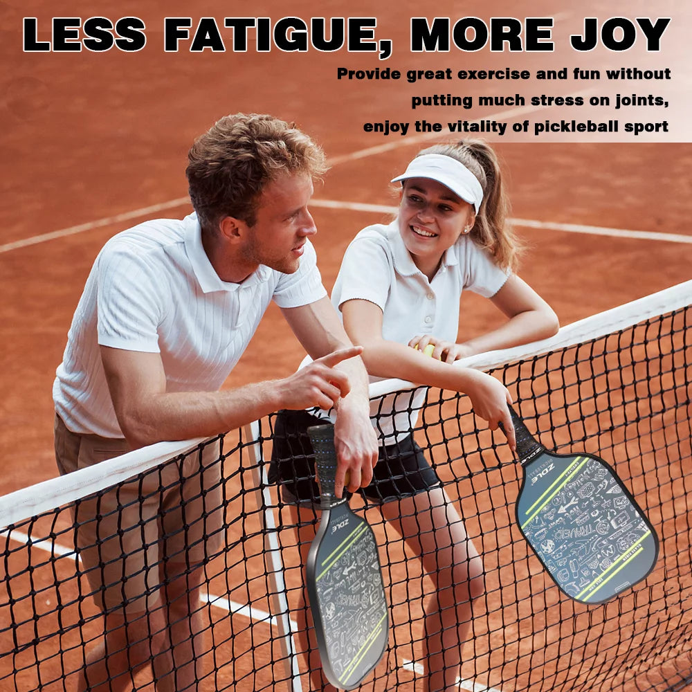 Fiberglass Pickleball Paddle Set – Lightweight Pickleball Rackets with Honeycomb Core & Ergonomic Grip | 2 Paddles, 4 Balls & Gift Box | Beginner & Family-Friendly Pickleball Set for Indoor & Outdoor Play