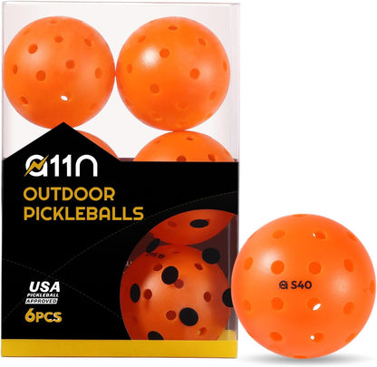 A11N S40 Outdoor Pickleball Balls- USA Pickleball Approved for Tournament Play, 3/6/12/50-Pack, Neon Green/Fuchsia/Tangerine