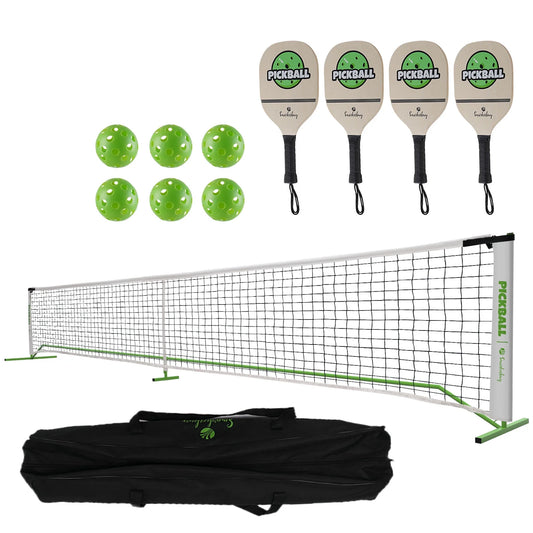 Portable Pickleball Set with Net Official Size Pickleball Net 4 Paddles/6 Pickle Balls