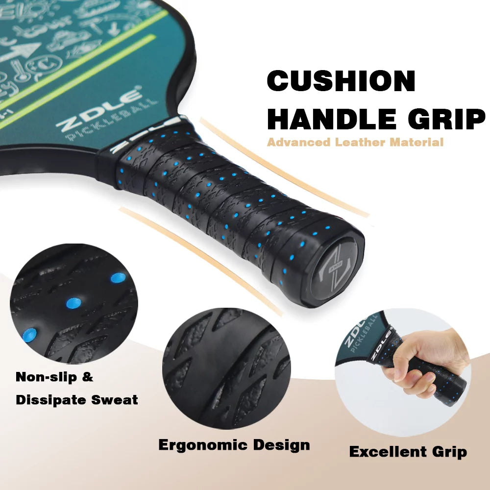 Fiberglass Pickleball Paddle Set – Lightweight Pickleball Rackets with Honeycomb Core & Ergonomic Grip | 2 Paddles, 4 Balls & Gift Box | Beginner & Family-Friendly Pickleball Set for Indoor & Outdoor Play