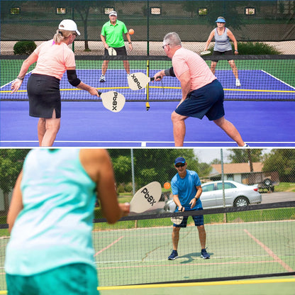 22FT Portable Pickleball Net Set W/ Locking Wheels - Complete Beginner Kit (Net, 4 Paddles, 6 Balls, Bag, Line Markers)