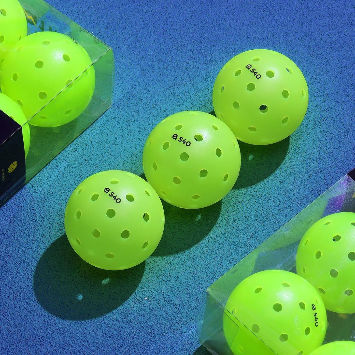 A11N S40 Outdoor Pickleball Balls- USA Pickleball Approved for Tournament Play, 3/6/12/50-Pack, Neon Green/Fuchsia/Tangerine